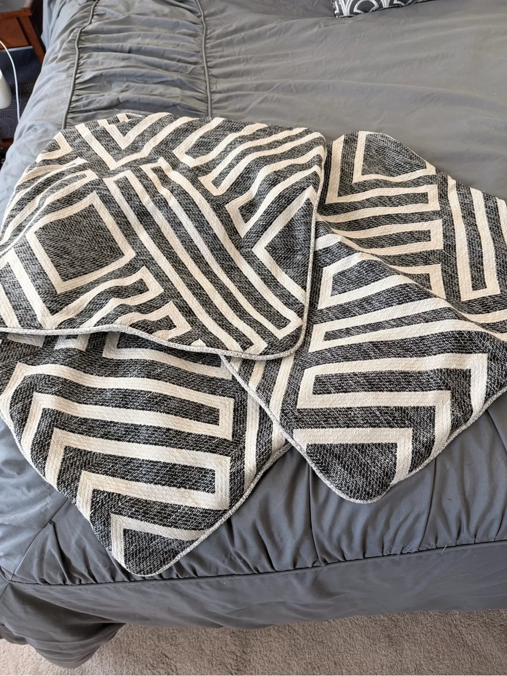 Decorative Chevron Throw Pillow covers- Cream and Black